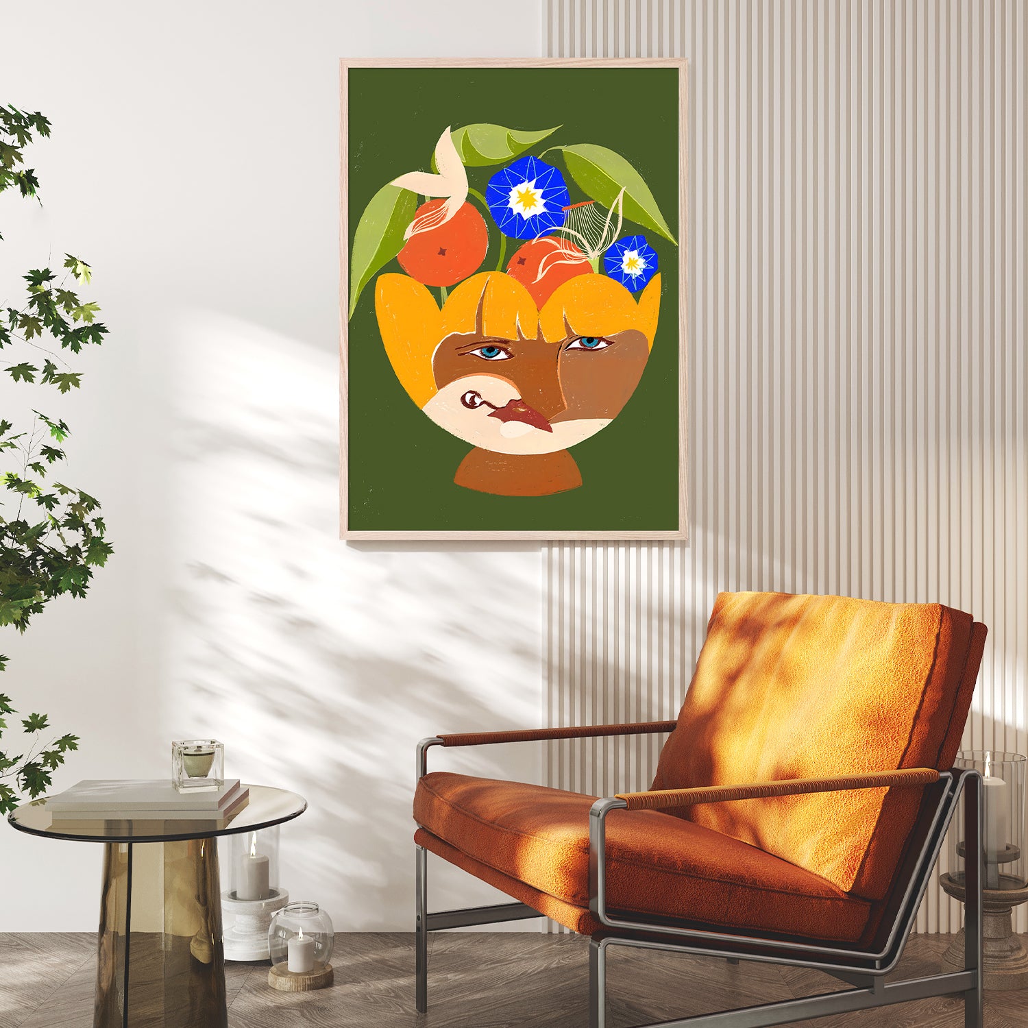 wall-art-print-canvas-poster-framed-Abundance of Thoughts Green-9