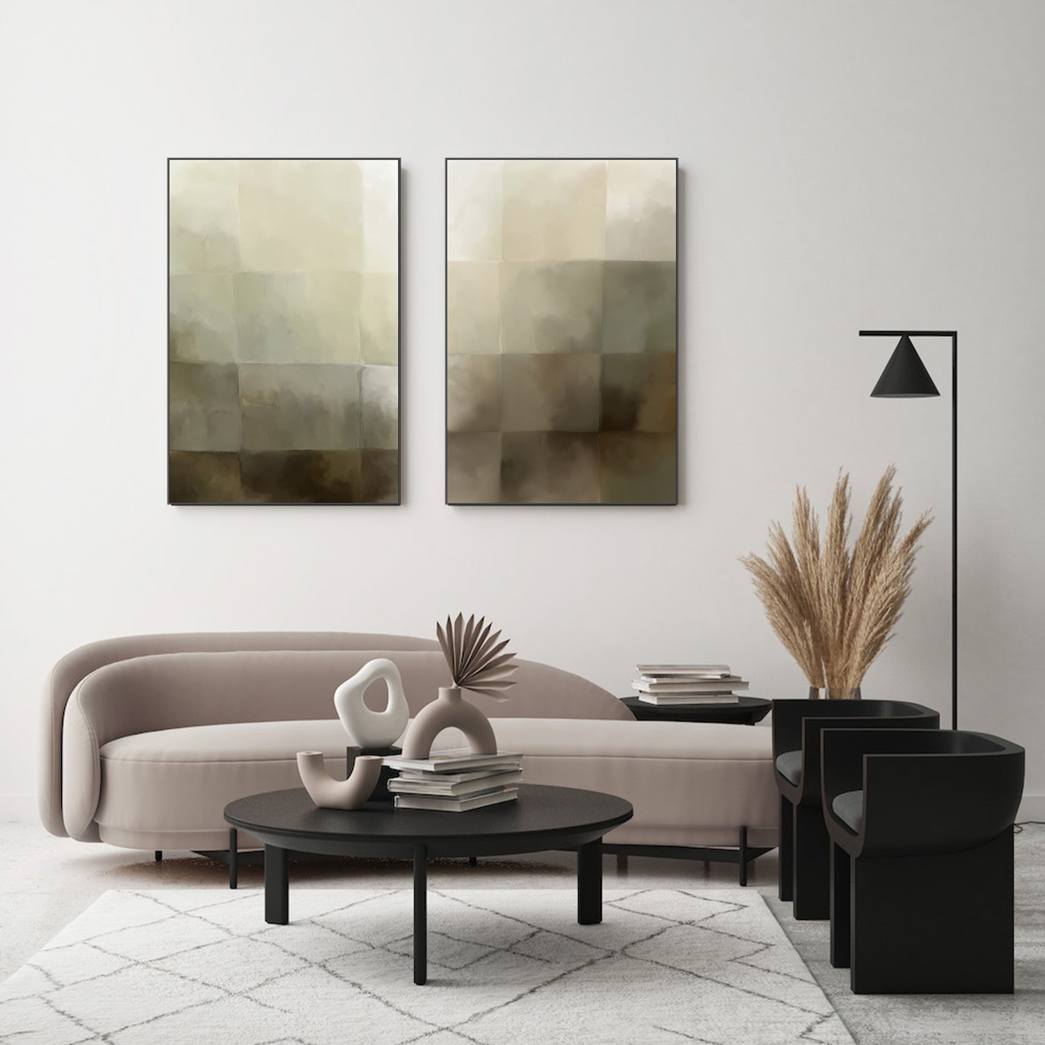 wall-art-print-canvas-poster-framed-After All, Neutral Abstract, Style A & B, Set Of 2 , By Karine Tonial Grimm-7