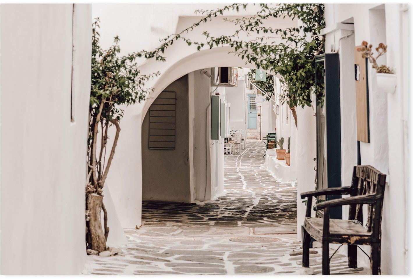 Alley in an old town, Greece-Gioia-Prints-Framed-Canvas-Poster-GIOIA-WALL-ART