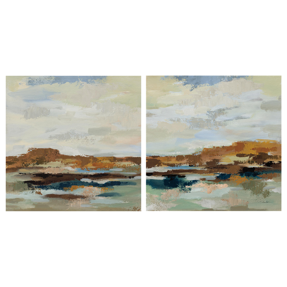 wall-art-print-canvas-poster-framed-American West, Style A & B, Set Of 2-1