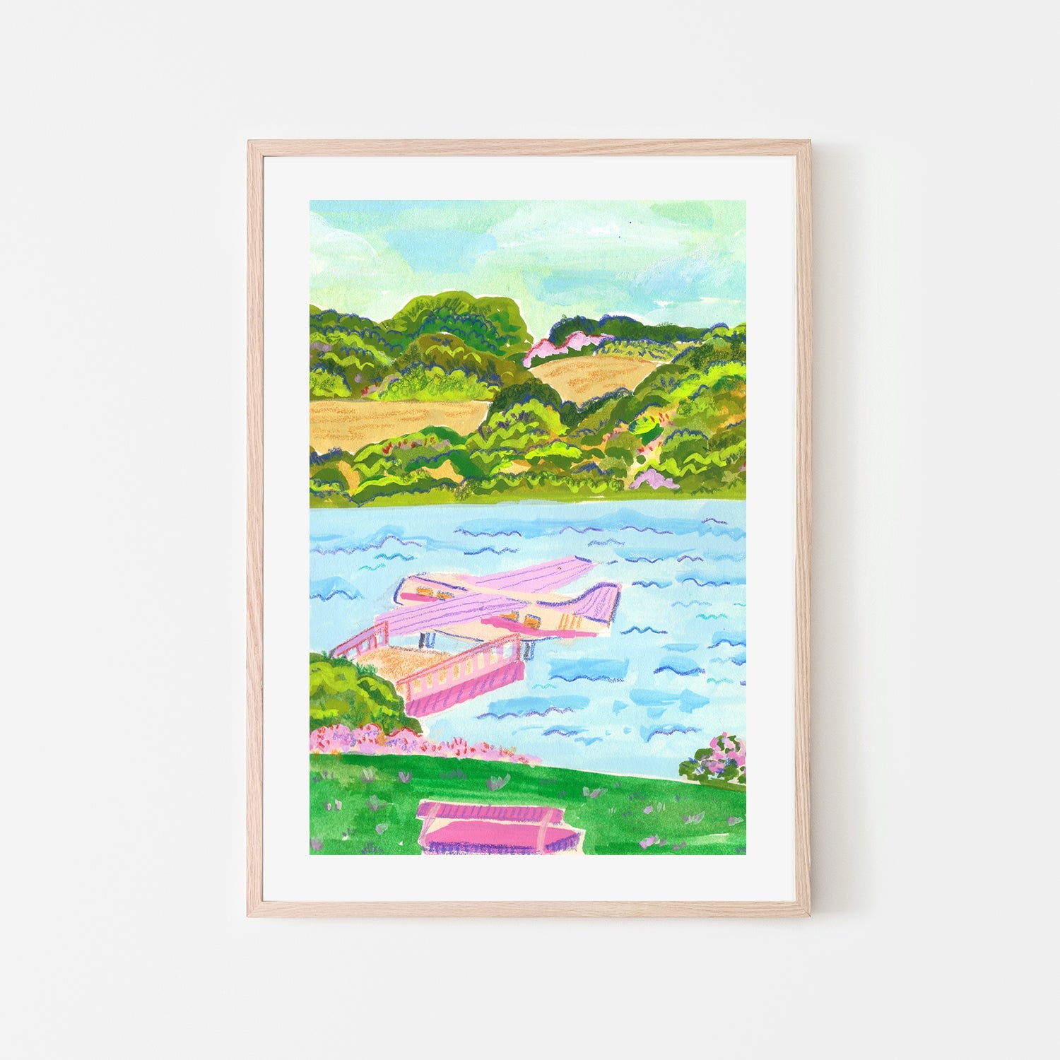 wall-art-print-canvas-poster-framed-Amphibi Plane In The Lake , By Kartika Paramita-6