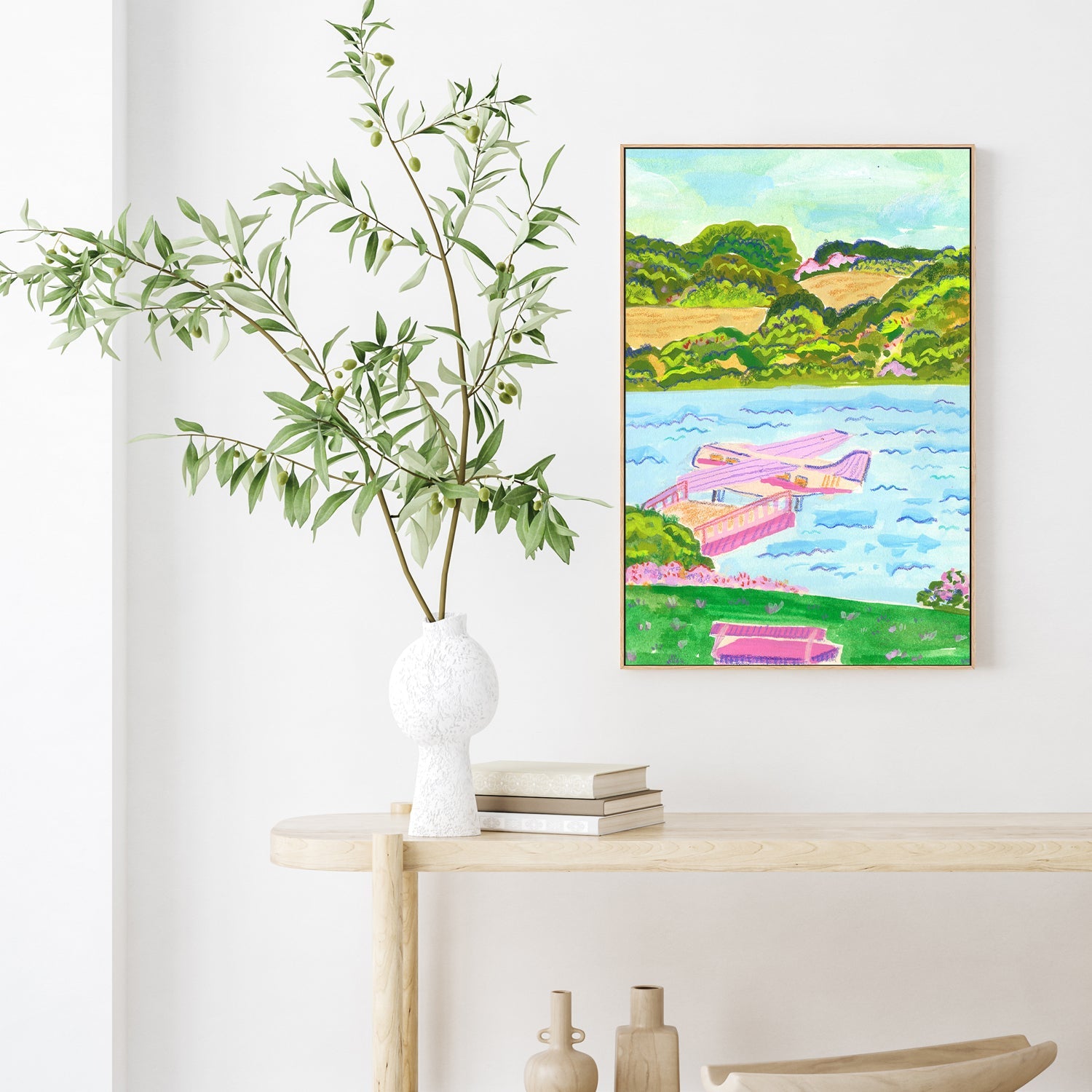 wall-art-print-canvas-poster-framed-Amphibi Plane In The Lake , By Kartika Paramita-7