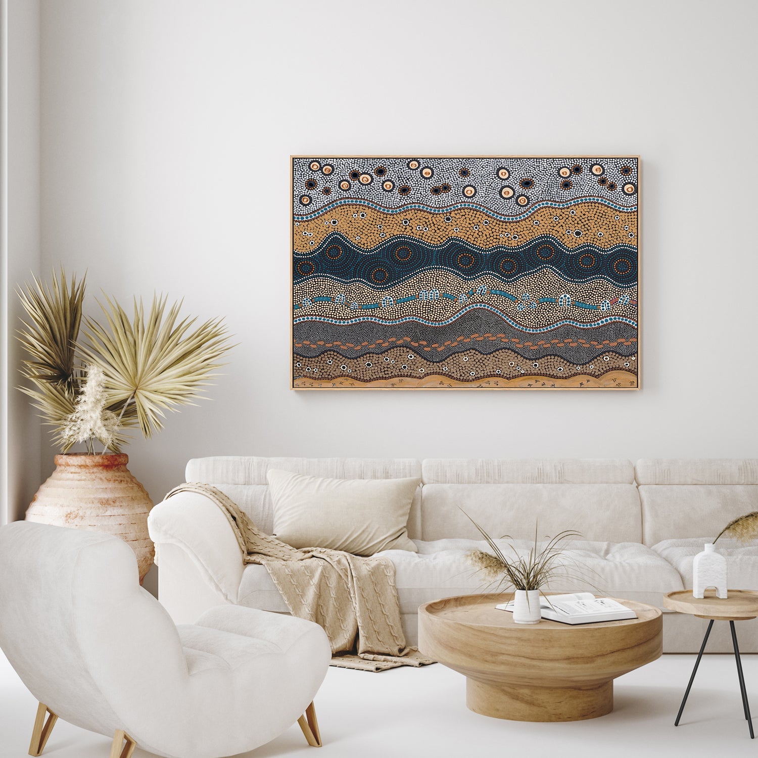 wall-art-print-canvas-poster-framed-Ancestors In The Sky, Yellow Earthy Tone , By Domica Hill-7