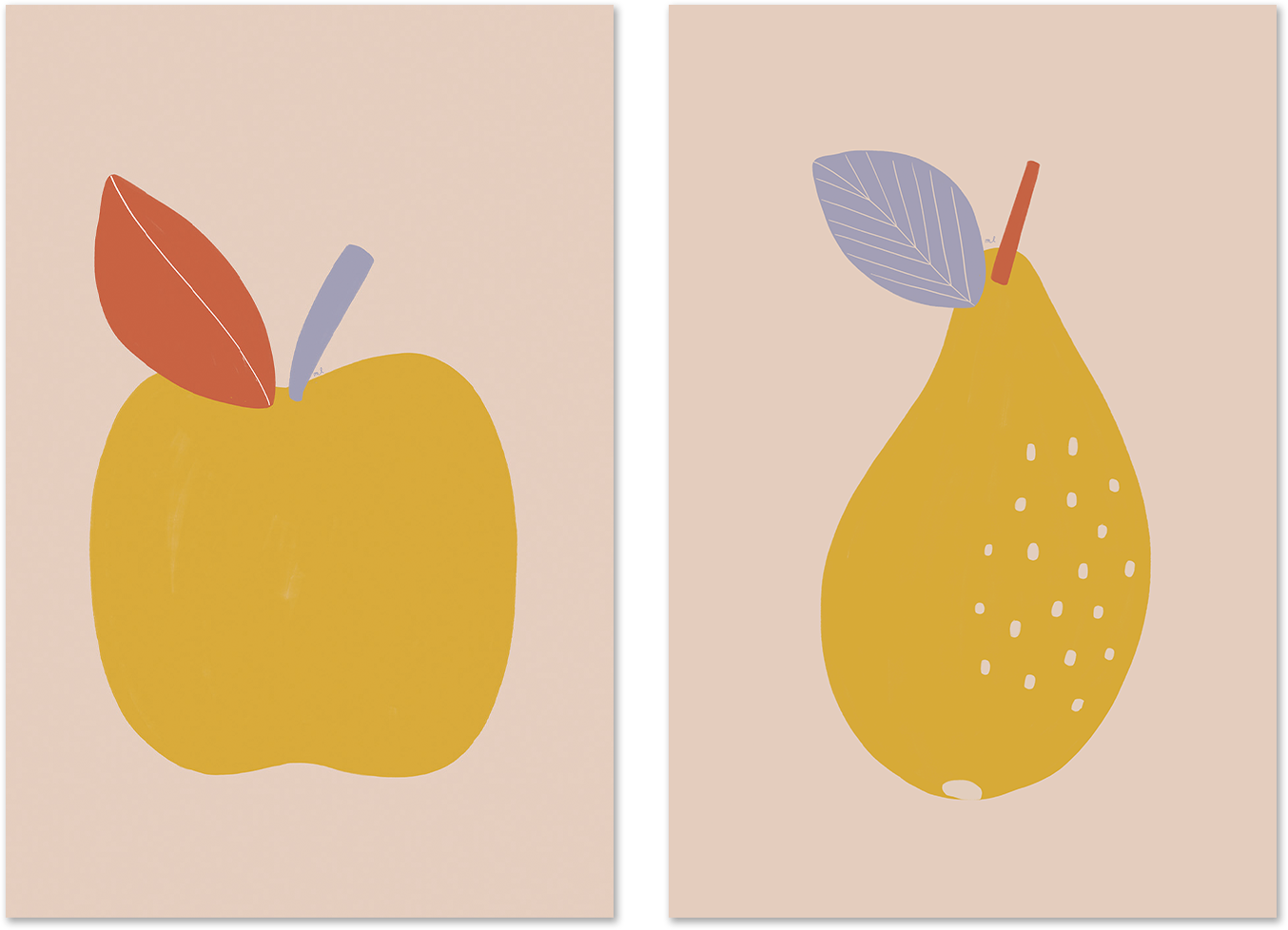 wall-art-print-canvas-poster-framed-Apple and Pear, Set Of 2 , By Menina Lisboa-1