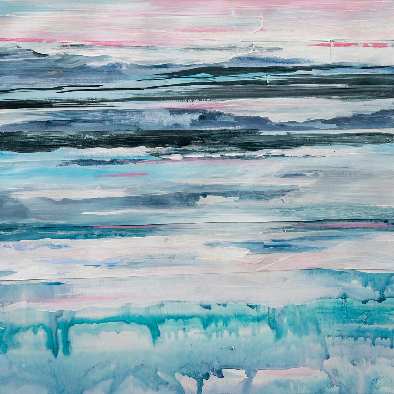 wall-art-print-canvas-poster-framed-Aqua Horizon , By Amelia Aveline-1