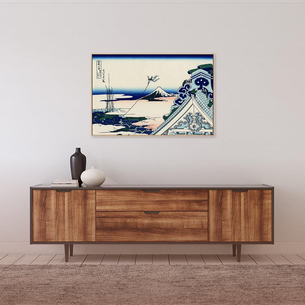 wall-art-print-canvas-poster-framed-Asakusa Honganji temple in the Eastern capital-by-Katsushika Hokusai-Gioia Wall Art