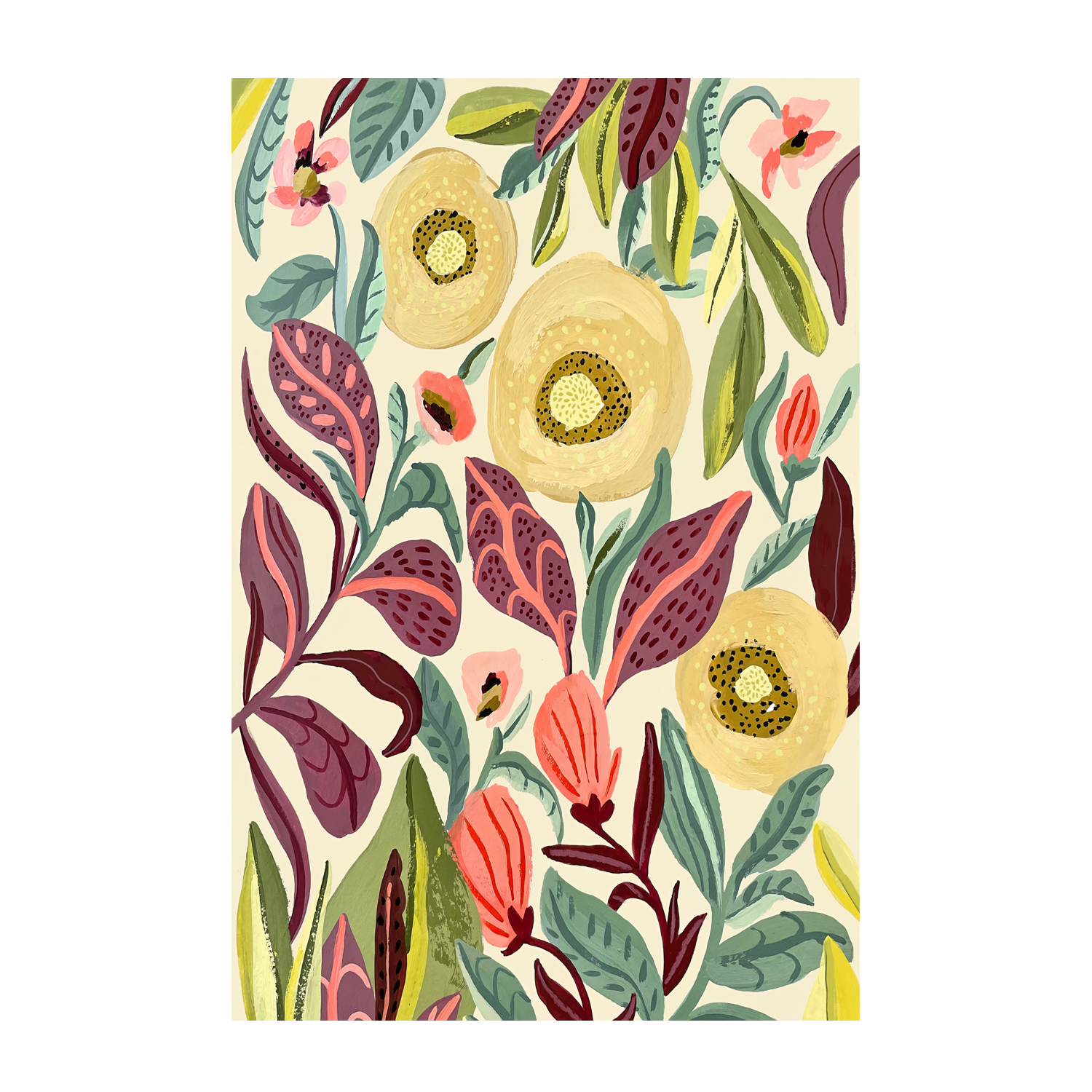 August Flowers , By Kelly Angelovic Wall Art Print Framed Canvas