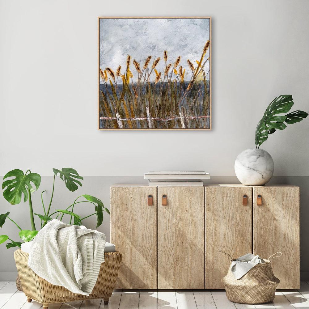 wall-art-print-canvas-poster-framed-Autumn Bullrushes-by-Louise O'hara-Gioia Wall Art