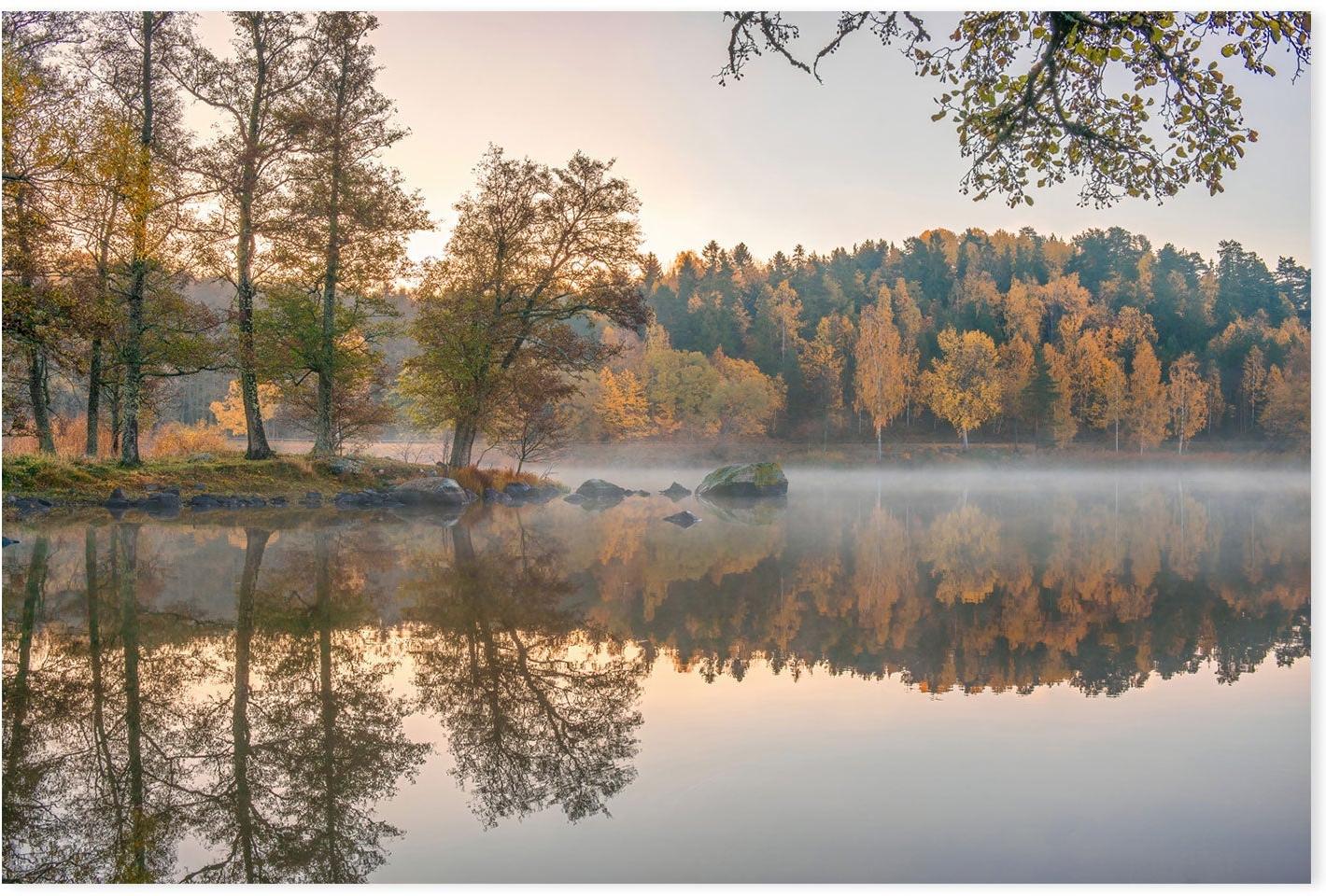 wall-art-print-canvas-poster-framed-Autumn Lake , By Christian Lindsten-GIOIA-WALL-ART