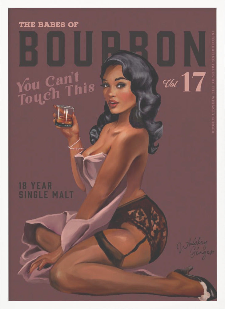 wall-art-print-canvas-poster-framed-Babes of Bourbon Cant Touch This. Sexy Retro Pin Up Girl Whiskey Art , By Brett Gramse-3