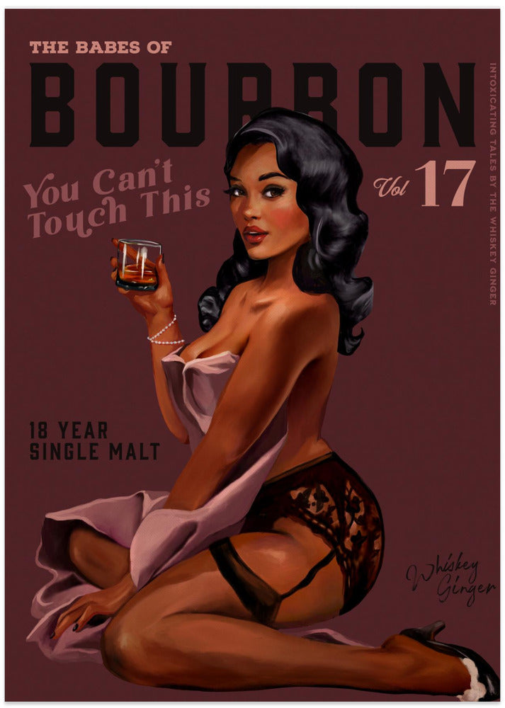 wall-art-print-canvas-poster-framed-Babes of Bourbon Cant Touch This. Sexy Retro Pin Up Girl Whiskey Art , By Brett Gramse-4
