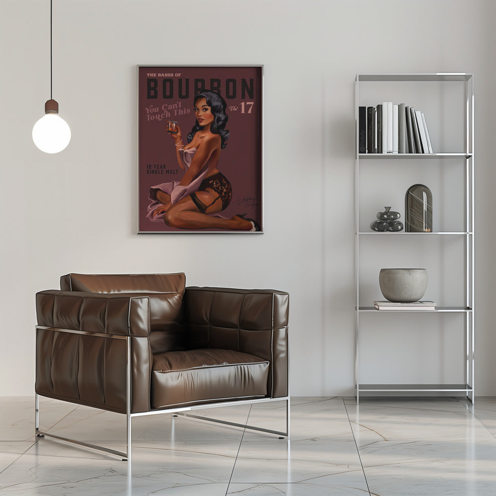 wall-art-print-canvas-poster-framed-Babes of Bourbon Cant Touch This. Sexy Retro Pin Up Girl Whiskey Art , By Brett Gramse-5