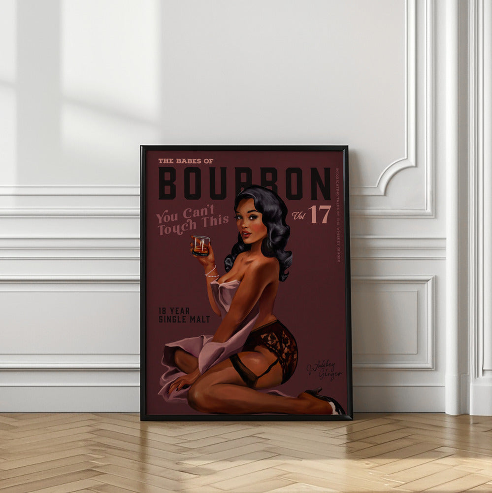wall-art-print-canvas-poster-framed-Babes of Bourbon Cant Touch This. Sexy Retro Pin Up Girl Whiskey Art , By Brett Gramse-8