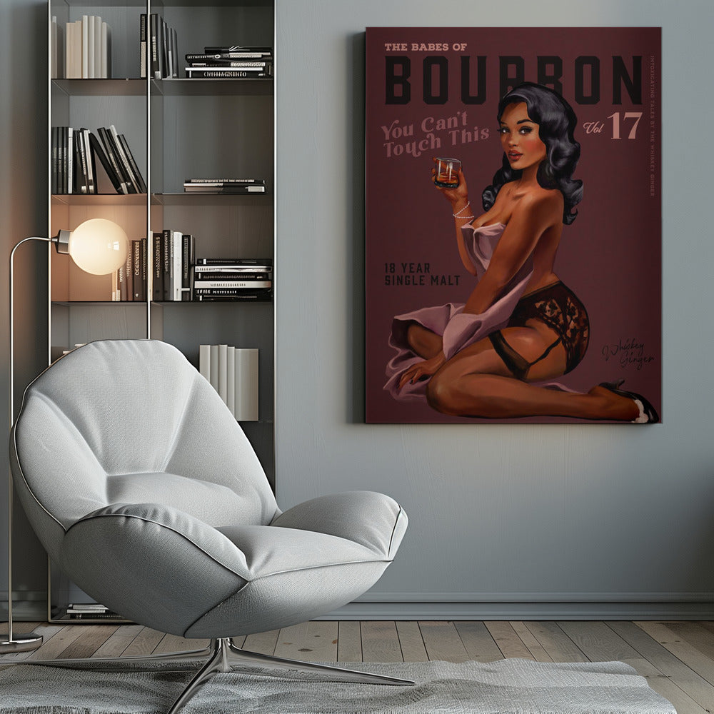 wall-art-print-canvas-poster-framed-Babes of Bourbon Cant Touch This. Sexy Retro Pin Up Girl Whiskey Art , By Brett Gramse-9