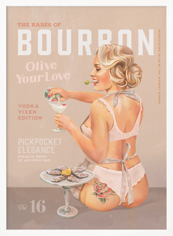 wall-art-print-canvas-poster-framed-Babes of Bourbon Vol 16 Vintage Vodka Martini Pin Up Girl , By Brett Gramse-3