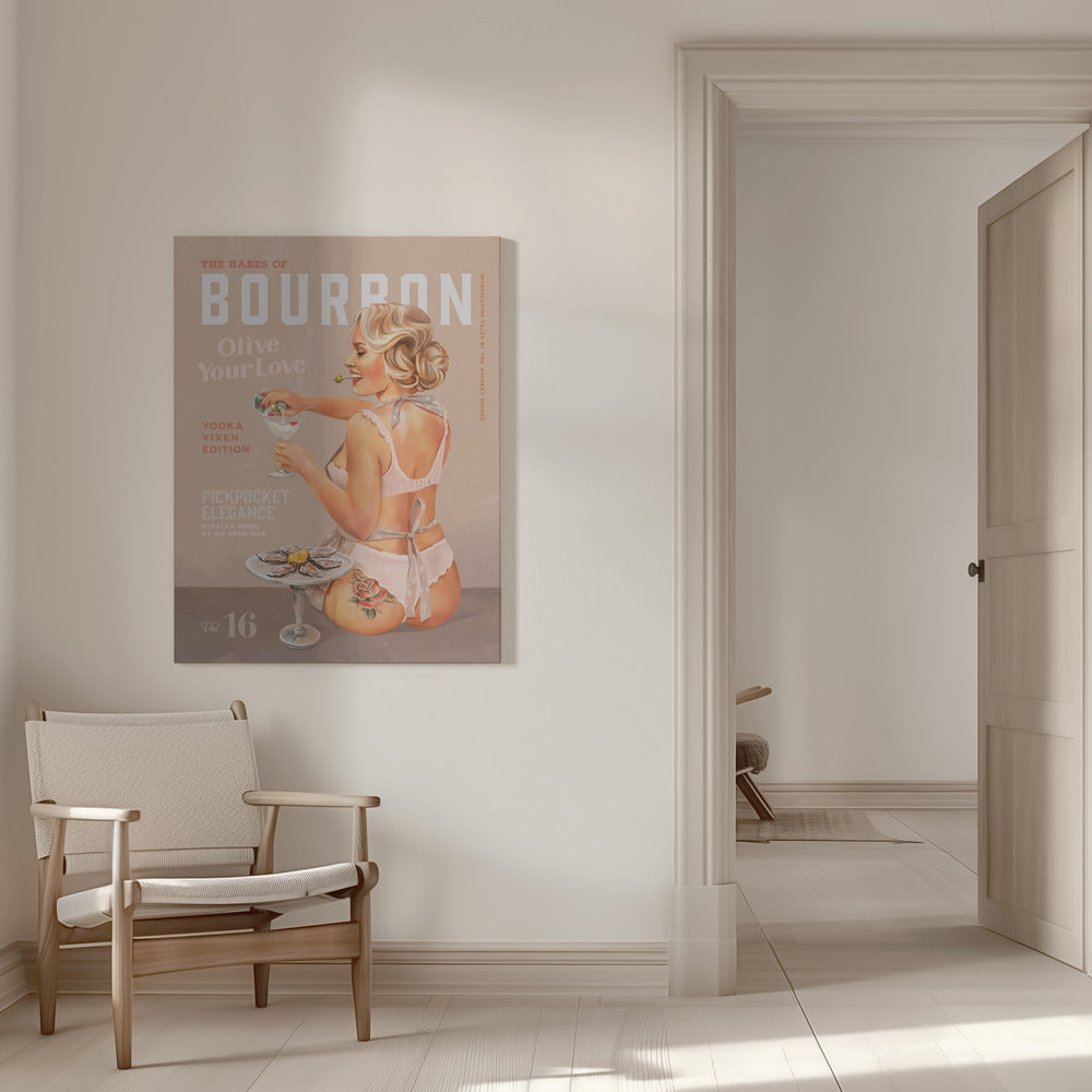 wall-art-print-canvas-poster-framed-Babes of Bourbon Vol 16 Vintage Vodka Martini Pin Up Girl , By Brett Gramse-6