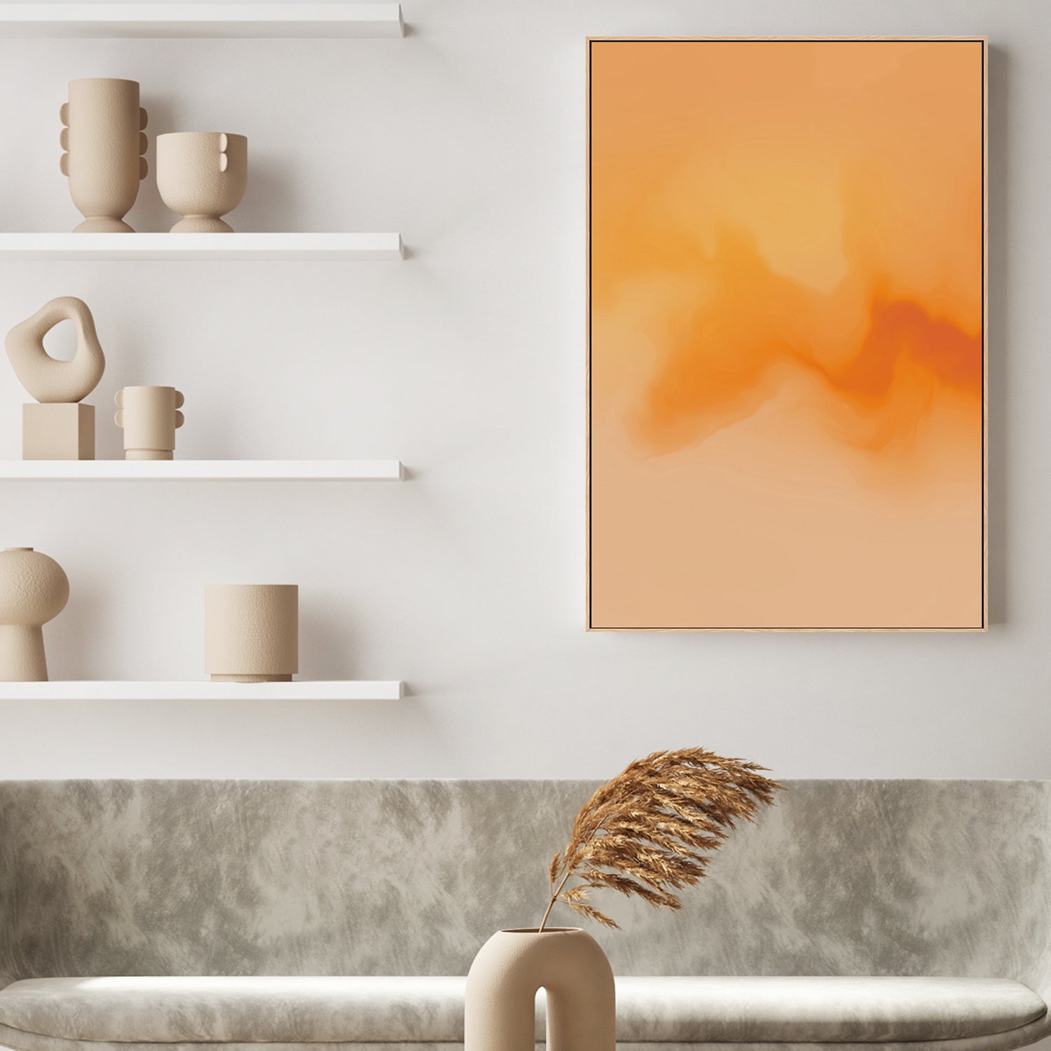 wall-art-print-canvas-poster-framed-Back In Chicago, Orange Abstract , By Karine Tonial Grimm-2