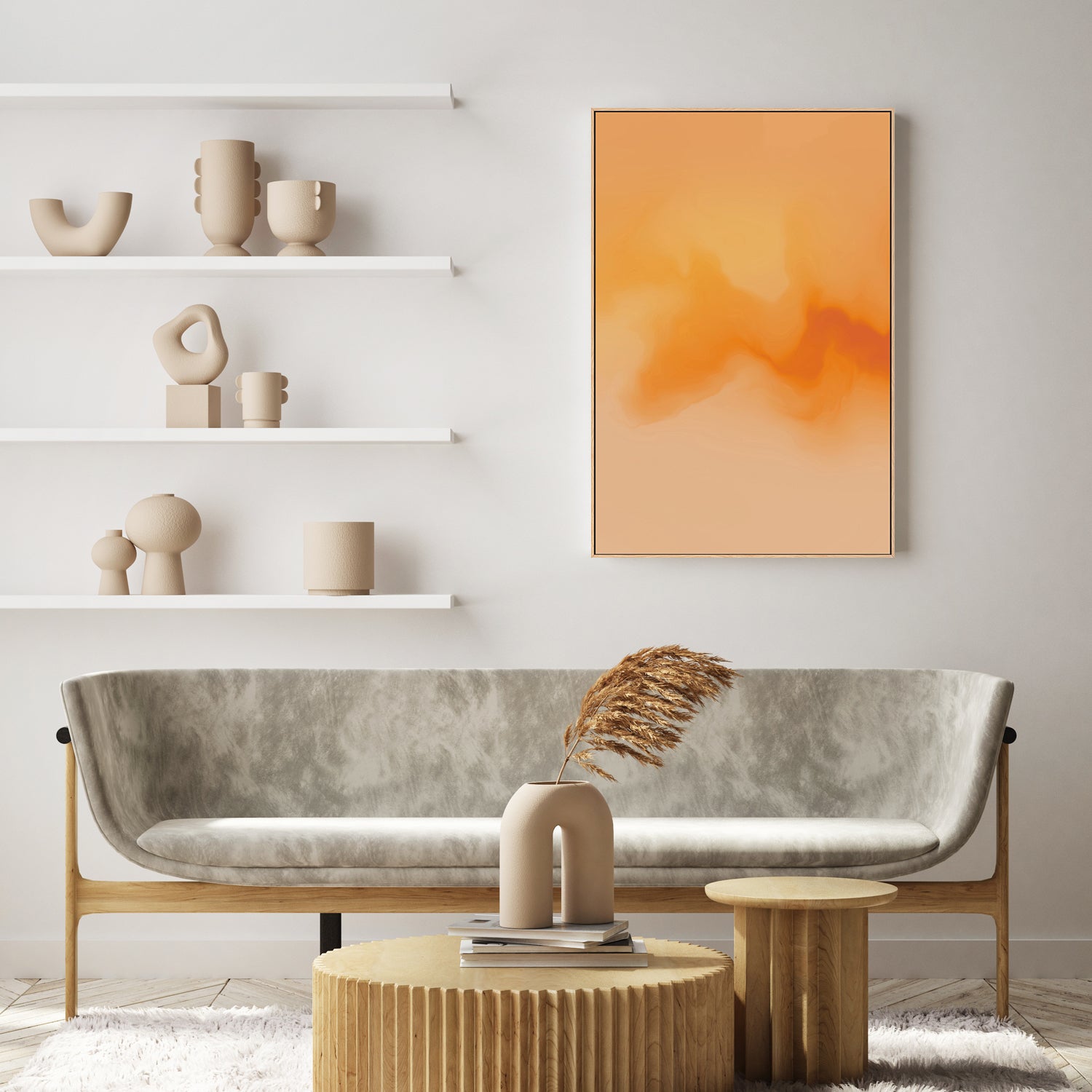 wall-art-print-canvas-poster-framed-Back In Chicago, Orange Abstract , By Karine Tonial Grimm-7