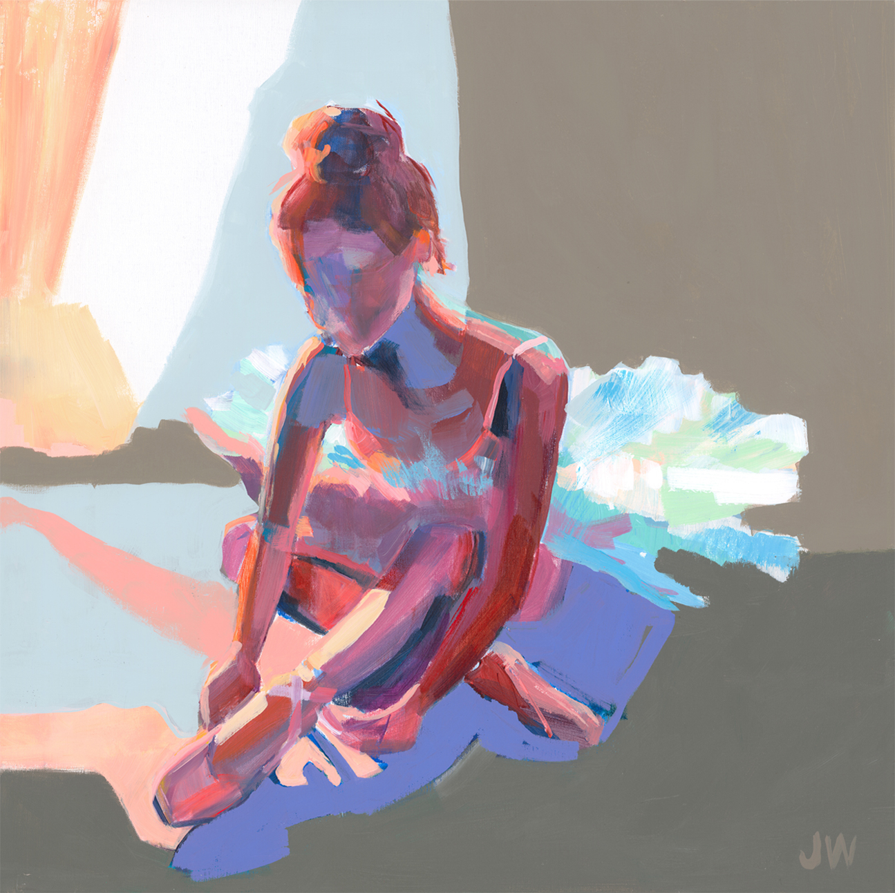 wall-art-print-canvas-poster-framed-Ballerina Sitting , By Jenny Westenhofer Art-1