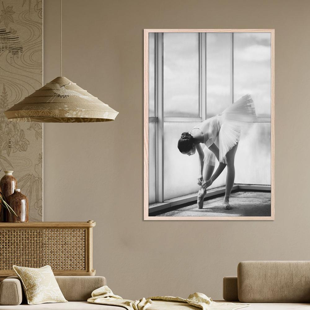 wall-art-print-canvas-poster-framed-Ballerina Tying Pointe Shoes-7