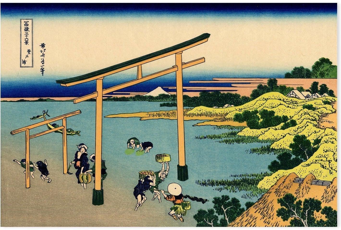 wall-art-print-canvas-poster-framed-Bay of Noboto-by-Katsushika Hokusai-Gioia Wall Art