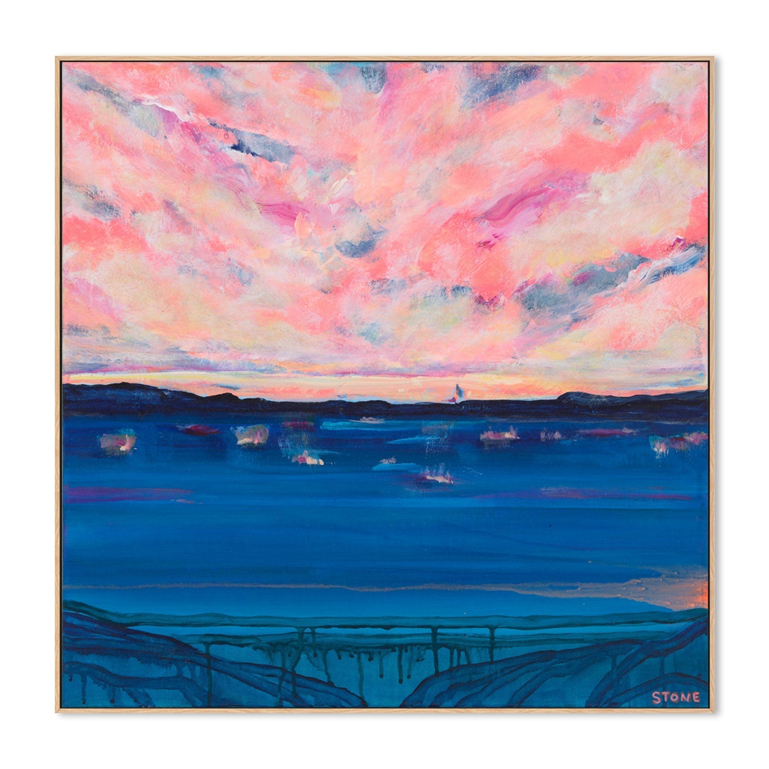 wall-art-print-canvas-poster-framed-Bayside Sunset , By Belinda Stone-GIOIA-WALL-ART