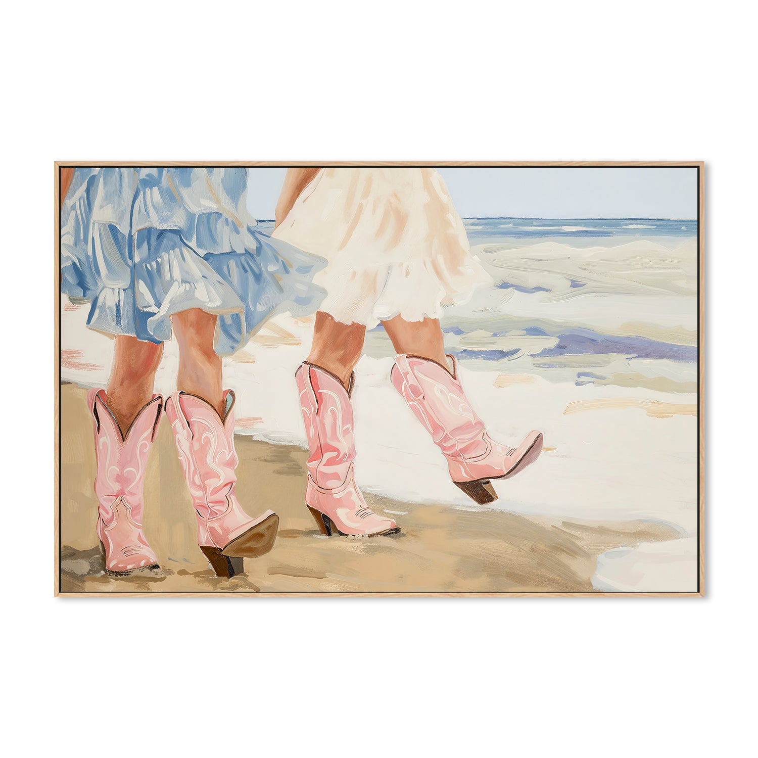 wall-art-print-canvas-poster-framed-Beach Cow Girls, Style B , By Lady Hana-4