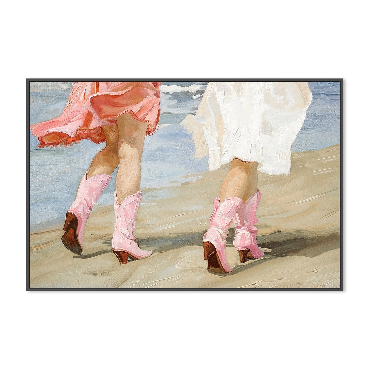 wall-art-print-canvas-poster-framed-Beach Cow Girls, Style C , By Lady Hana-3