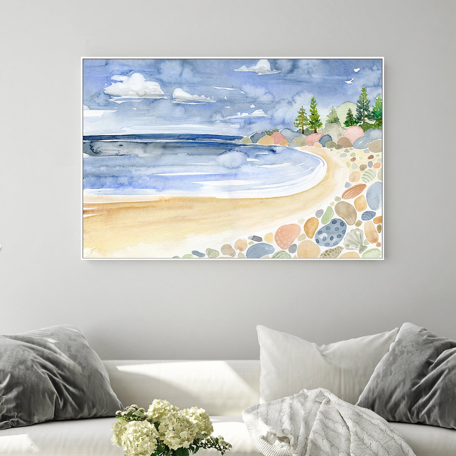 wall-art-print-canvas-poster-framed-Beach Scene, Style B-2
