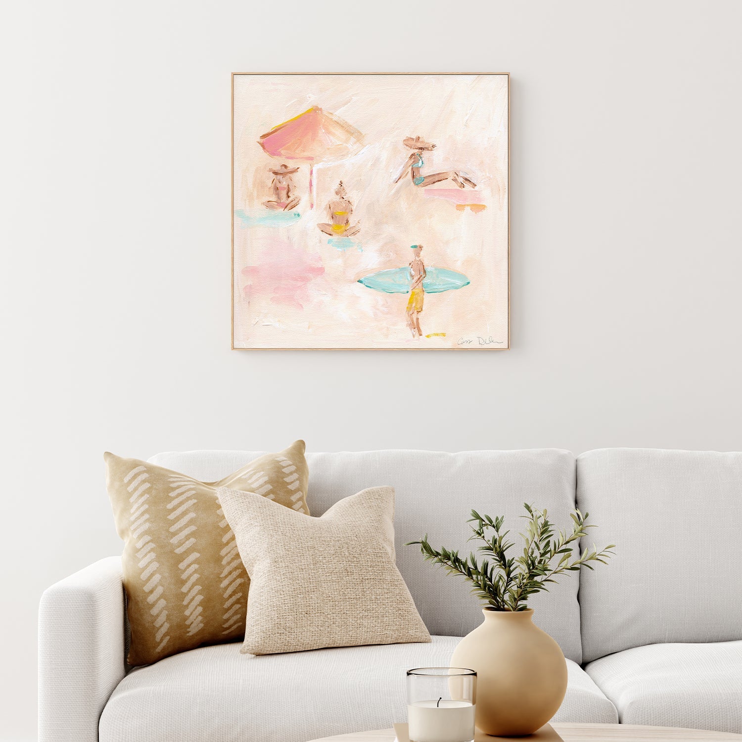 wall-art-print-canvas-poster-framed-Beach Scene With Umbrella , By Cass Deller-7