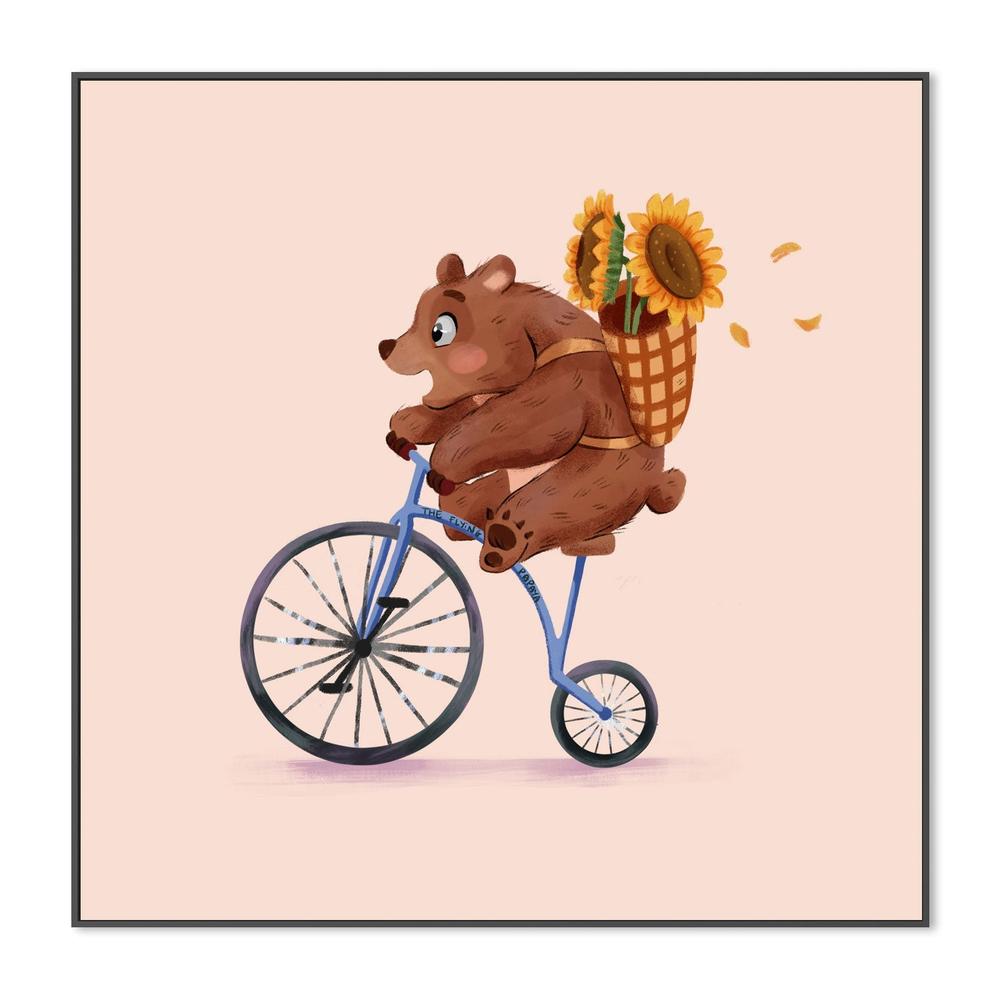 wall-art-print-canvas-poster-framed-Bear In Bicycle , By The Flying Papaya-3