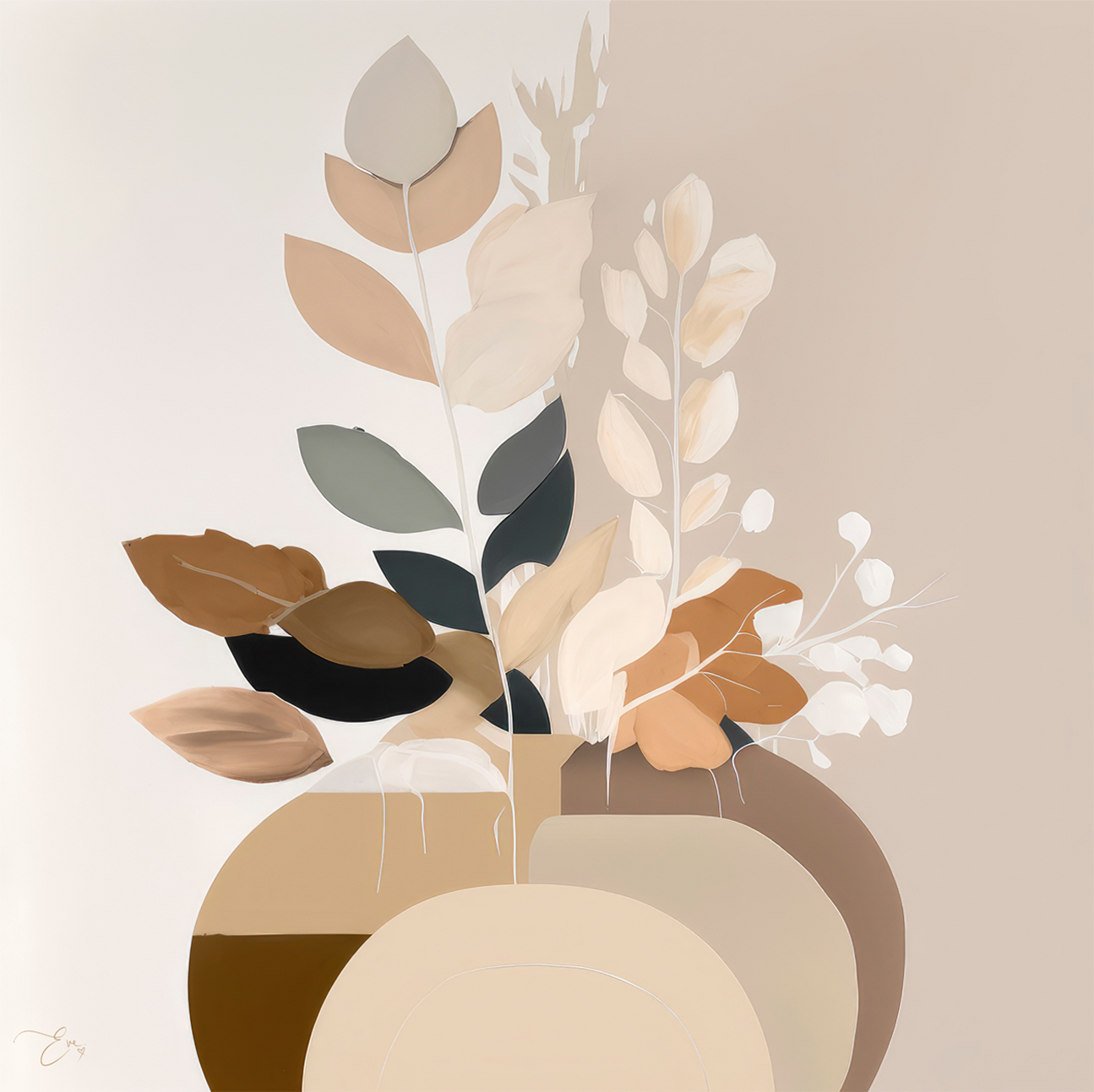 wall-art-print-canvas-poster-framed-Beige Fauna , By Bella Eve-1