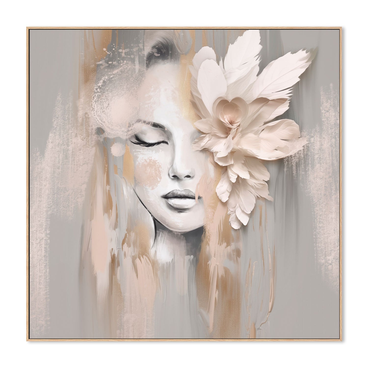 wall-art-print-canvas-poster-framed-Beige Petal , By Bella Eve-4