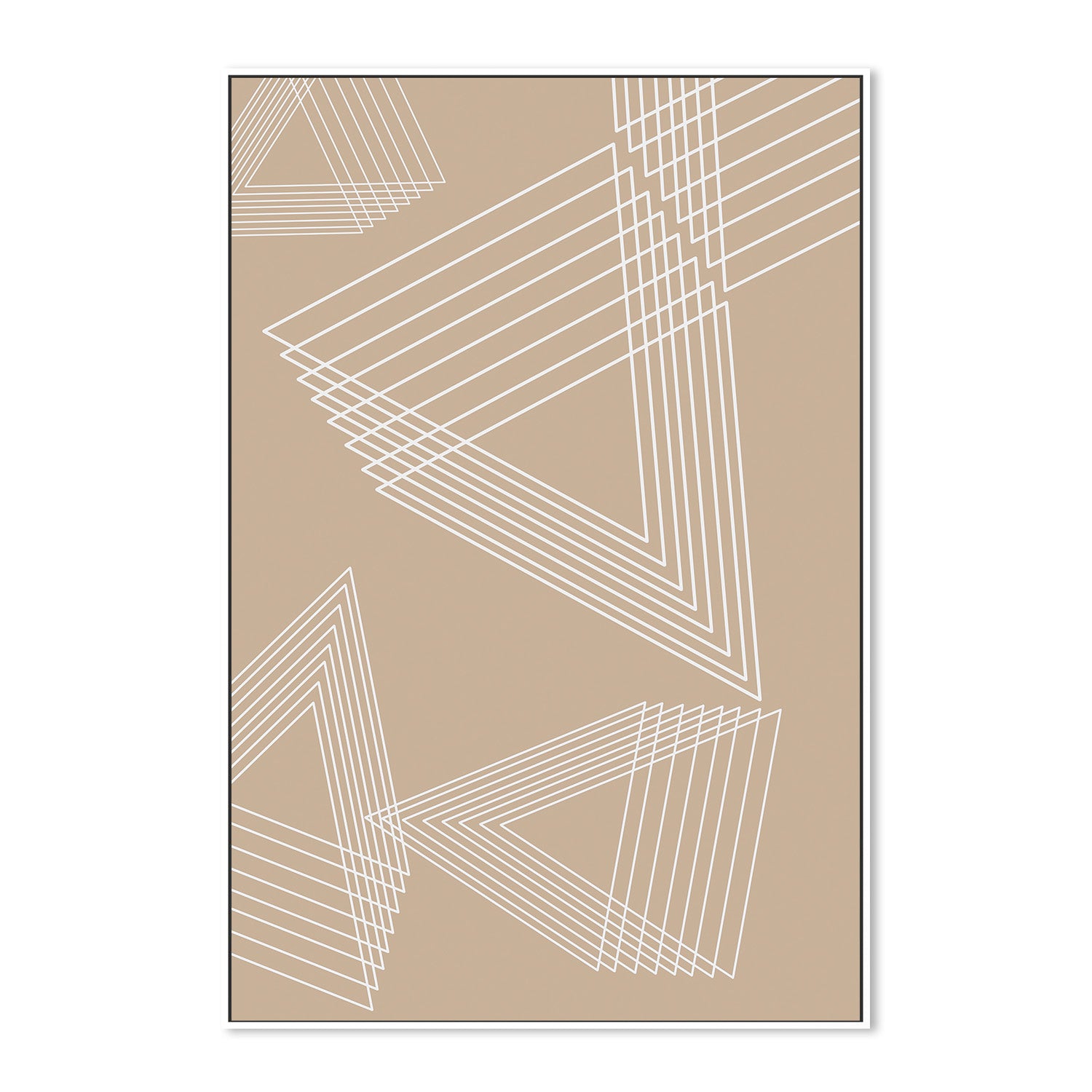 wall-art-print-canvas-poster-framed-Beige Triangle Cluster , By JL Design-5
