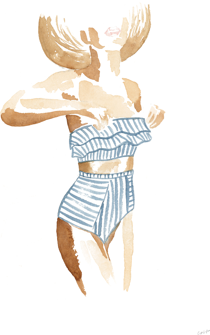 wall-art-print-canvas-poster-framed-Bikini Beach Babe, Style A , By Cass Deller-1