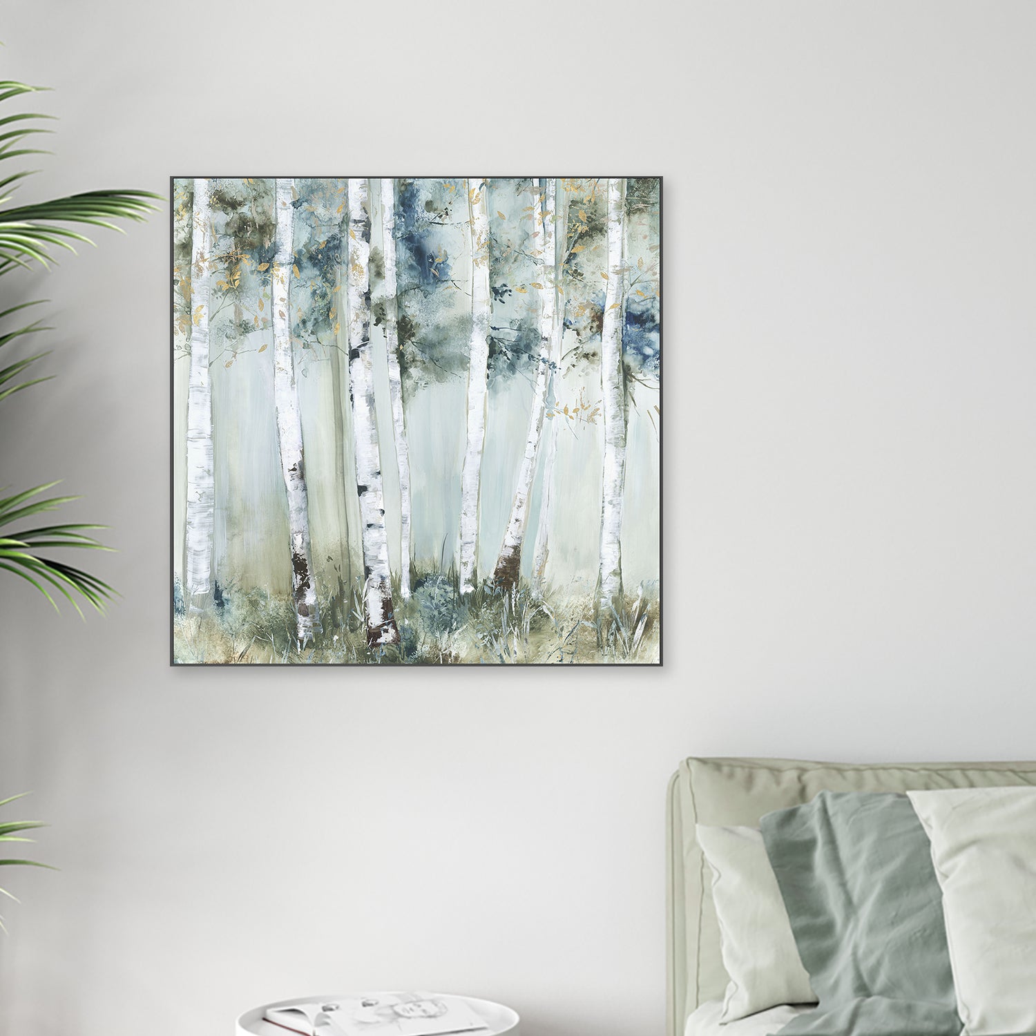 wall-art-print-canvas-poster-framed-Birch Blue Forest-2