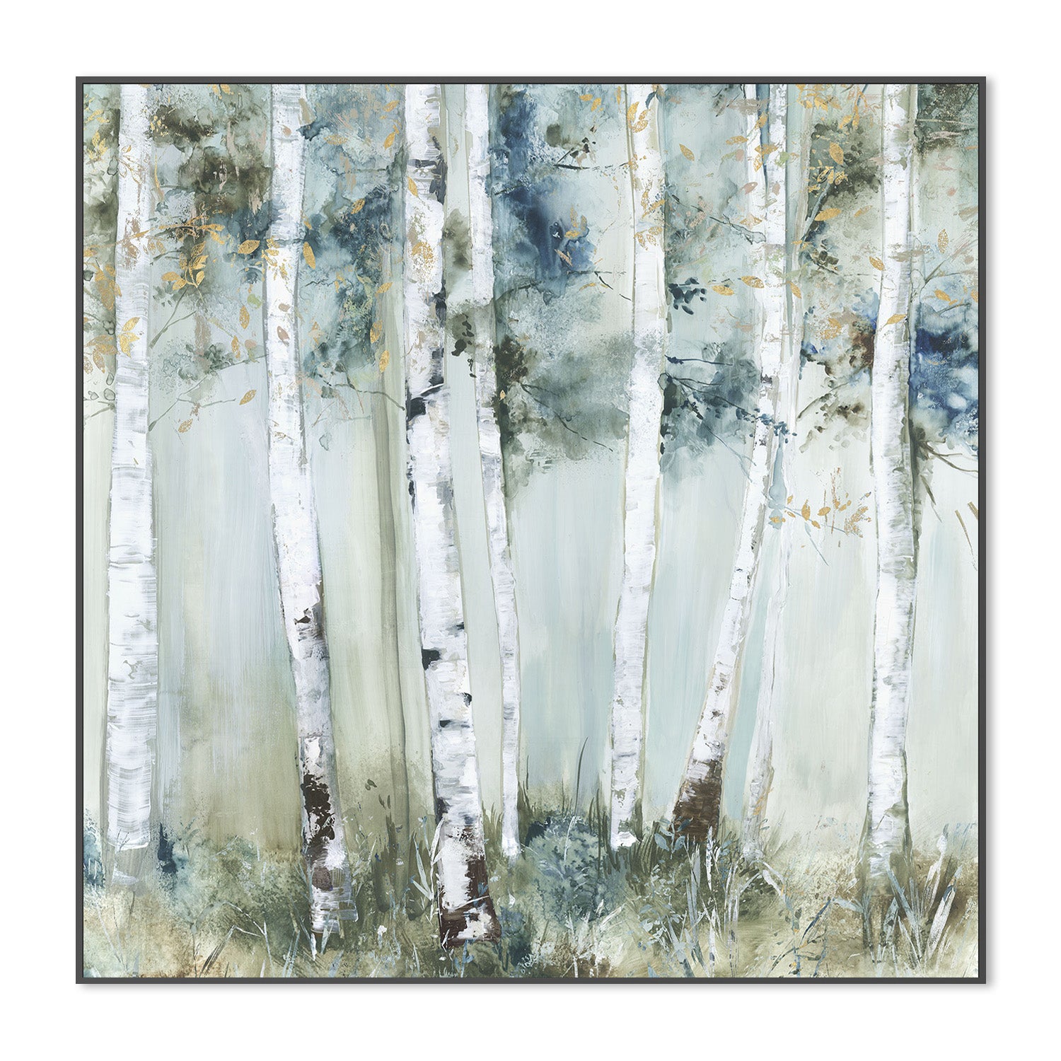 wall-art-print-canvas-poster-framed-Birch Blue Forest-3