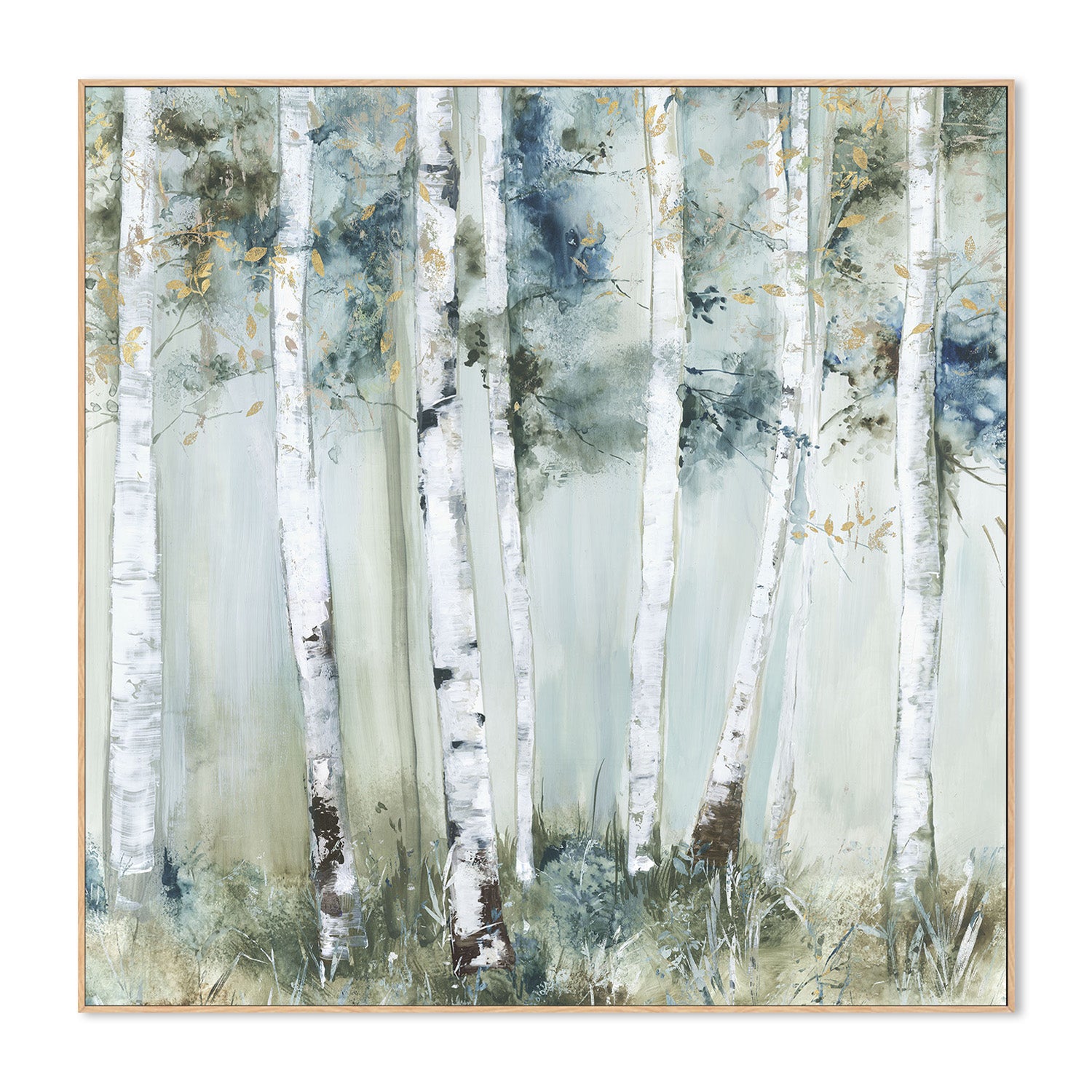 wall-art-print-canvas-poster-framed-Birch Blue Forest-4