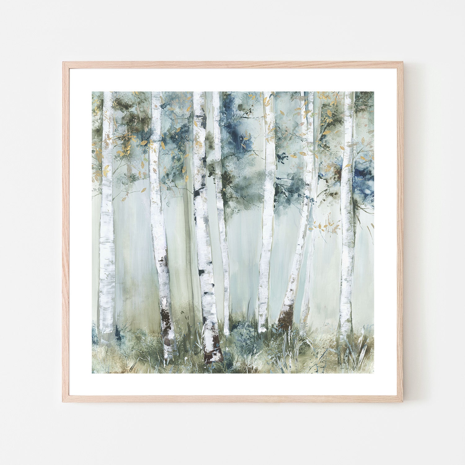 wall-art-print-canvas-poster-framed-Birch Blue Forest-6