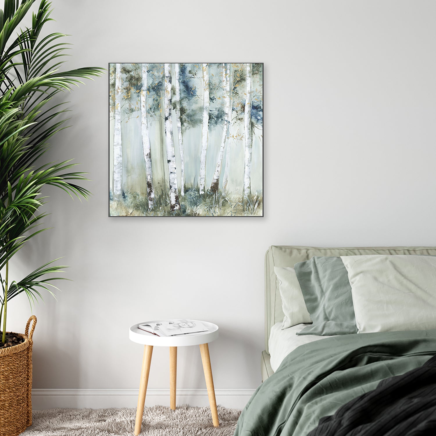 wall-art-print-canvas-poster-framed-Birch Blue Forest-7