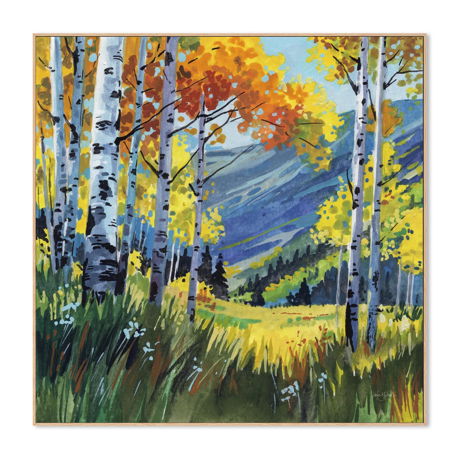wall-art-print-canvas-poster-framed-Birch Grove Early Fall-4