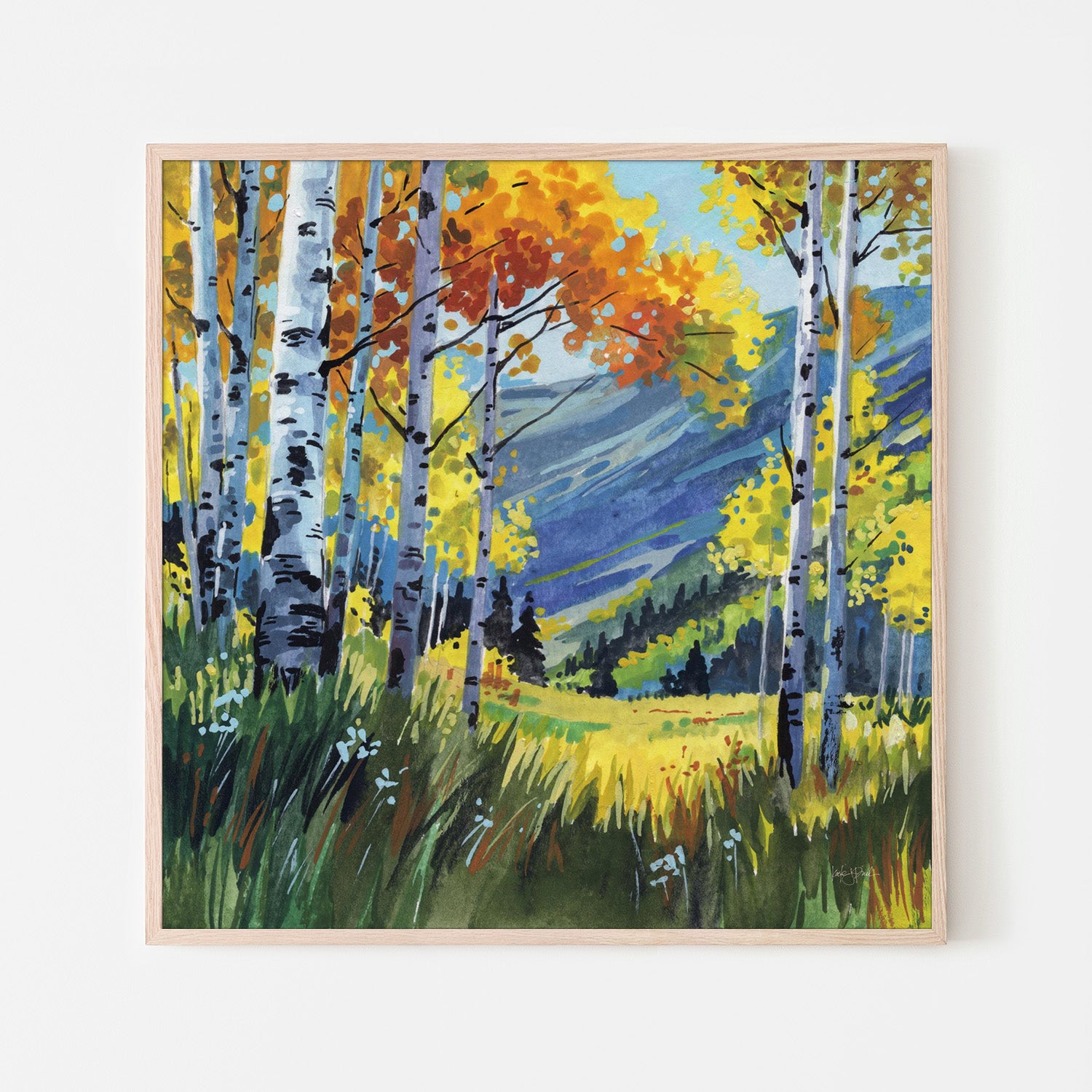 wall-art-print-canvas-poster-framed-Birch Grove Early Fall-6