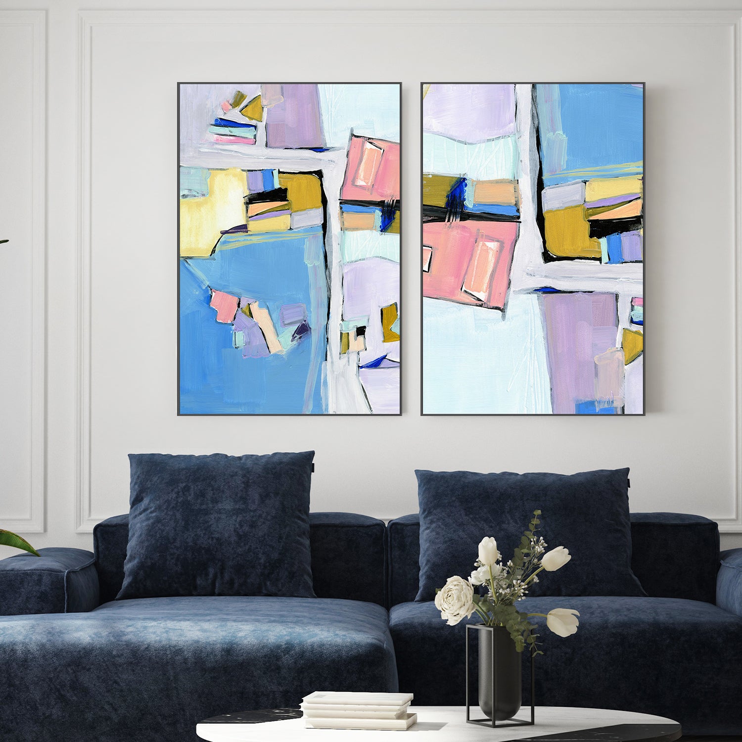 wall-art-print-canvas-poster-framed-Birds Eye View, Style A & C , Set Of 2-2