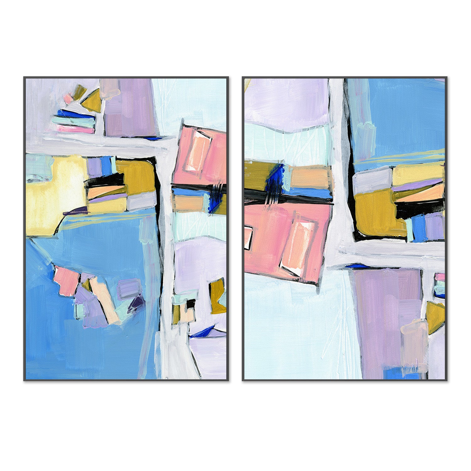 wall-art-print-canvas-poster-framed-Birds Eye View, Style A & C , Set Of 2-3