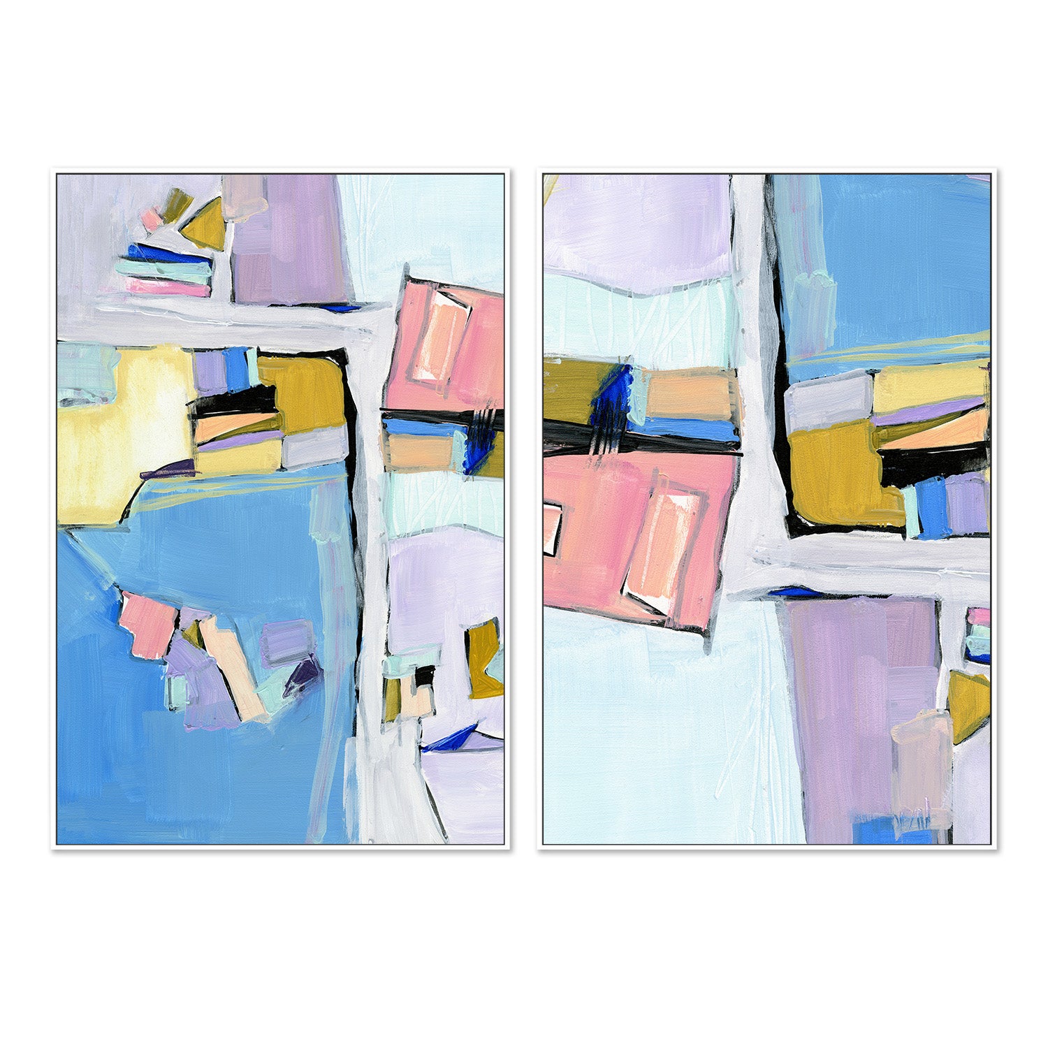 wall-art-print-canvas-poster-framed-Birds Eye View, Style A & C , Set Of 2-5