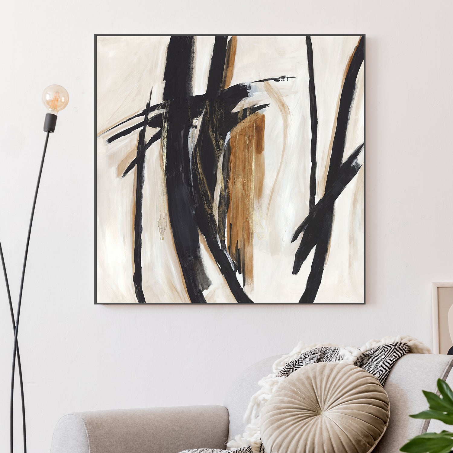 wall-art-print-canvas-poster-framed-Black And Brown Expression-2