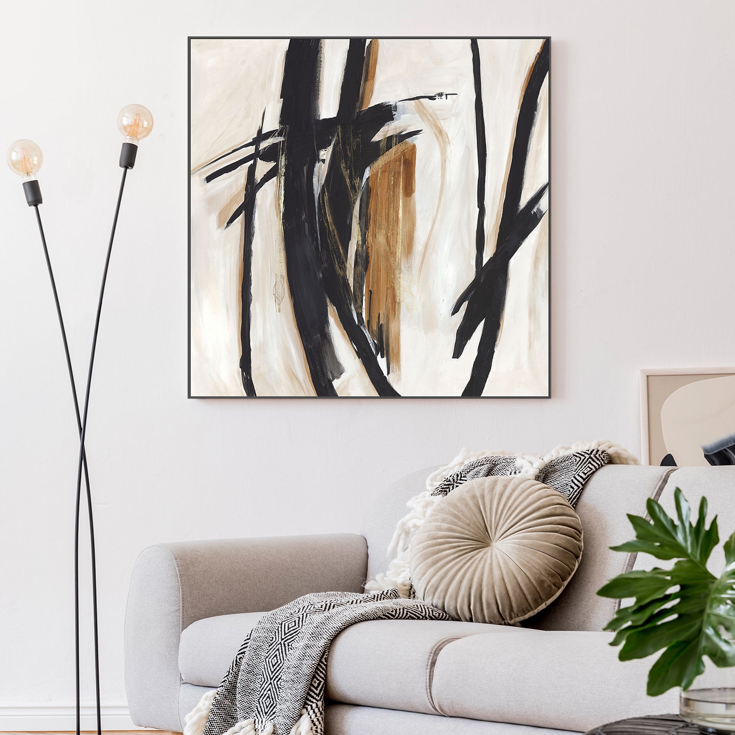 wall-art-print-canvas-poster-framed-Black And Brown Expression-7