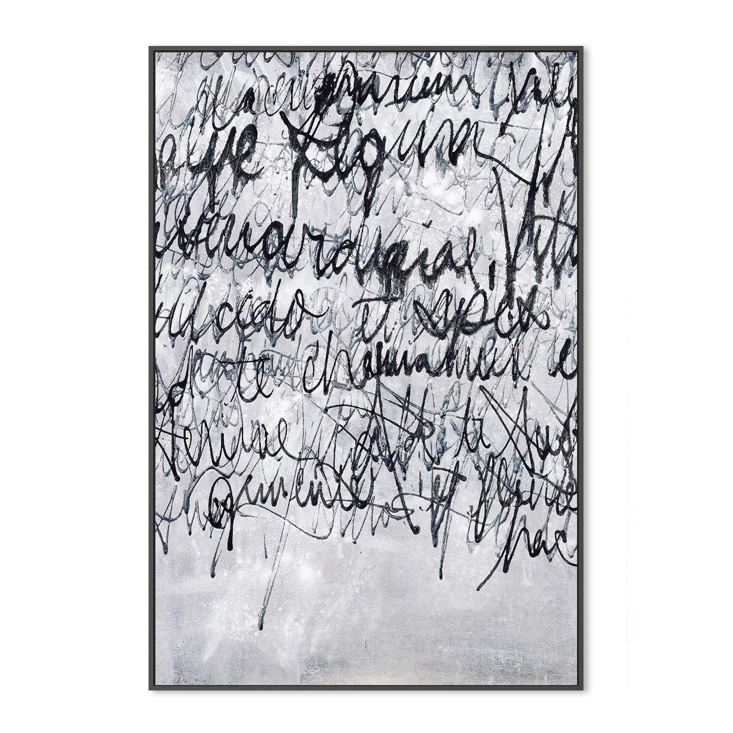 wall-art-print-canvas-poster-framed-Black Script With Border , By Gianna Summa-3