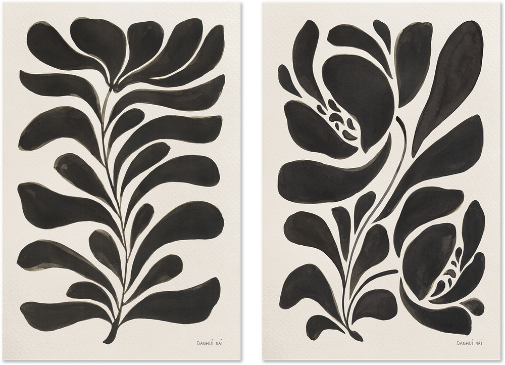 wall-art-print-canvas-poster-framed-Blooming Joy, Style A & Style B, Set Of 2 , By Danhui Nai-GIOIA-WALL-ART