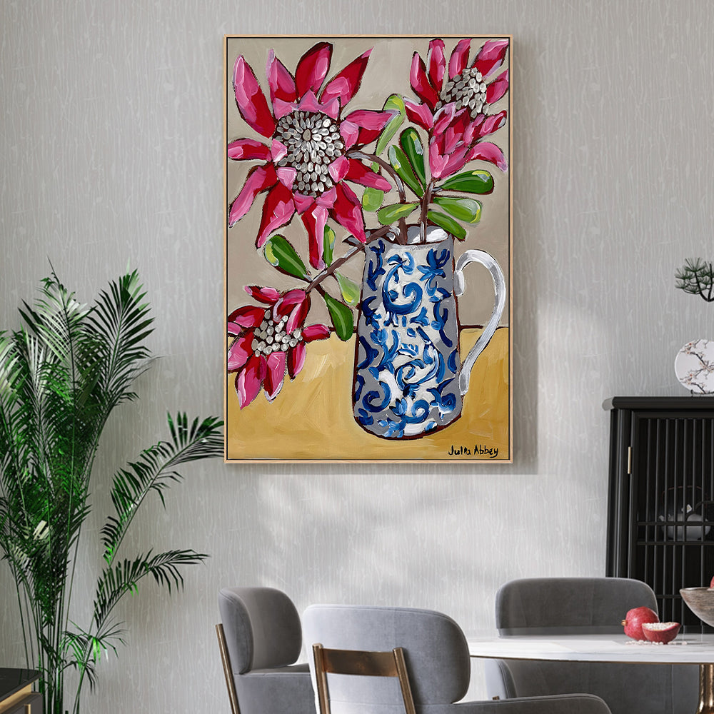 wall-art-print-canvas-poster-framed-Blooming Proteas , By Julia Abbey-2
